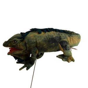 Folk Tails Folkmanis Iguana Plush Stuffed Toy Puppet Large 30" Green Lizard